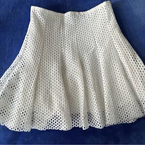 Chic White Mesh Skater Skirt